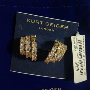 NWT Kurt Geiger Gold and Silver Crystal Earrings